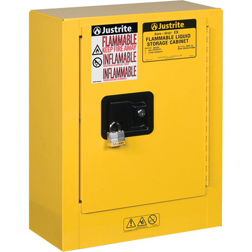 Sure-Grip&reg; EX Mini Flammable Safety Cabinet, 2 Gal., 1 Door, 17" W x 22" H x 8" D Par Equipment