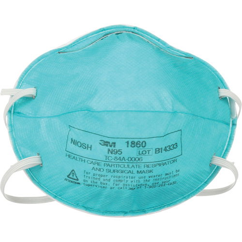 Respirateur 1860 contre les particules pour les soins de la sant&eacute;, N95, Certifi&eacute; NIOSH Par Equipment