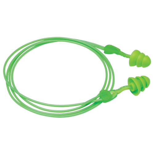 Glide&reg; Trio Reusable Earplugs, Corded, Bulk - Loose, 27 dB NRR, One-Size Par Equipment