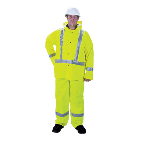 RZ900 Premium Traffic Rain Suit, Polyester, Small, High Visibility Lime-Yellow Par Equipment