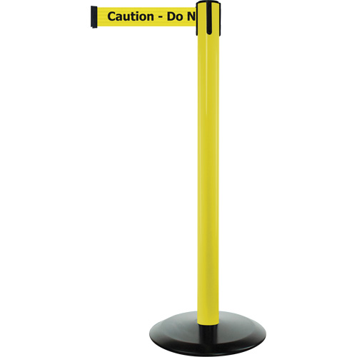 Advance TensaBarrier&reg; Barrier Post, Steel, 36" H, Black/Yellow Tape, 7.5' Tape Length Par Equipment