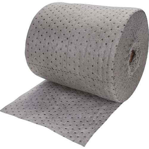 Rouleaux absorbants li&eacute;s de premi&egrave;re qualit&eacute;, Poids moyen, 150' lo x 15" la, Absorption 20 gal. Par Equipment