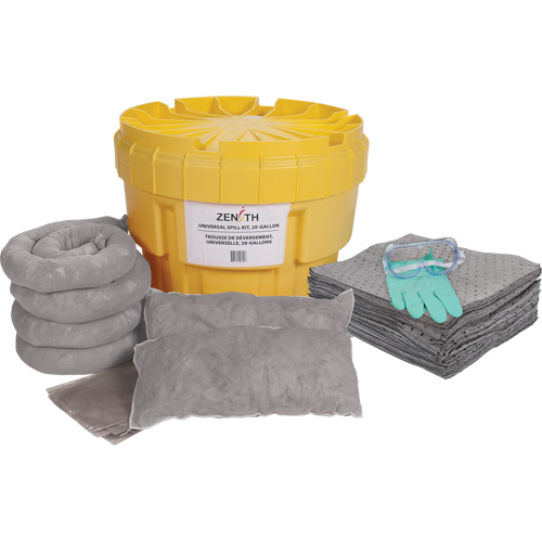 Trousse de d&eacute;versements &agrave; grande capacit&eacute; de premi&egrave;re qualit&eacute;, Universel, Overpack/Baril de r&eacute;cup&eacute;ration, Absorbance de 20 gal. US Par Equipment