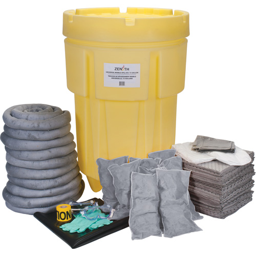 Trousse de lutte contre les d&eacute;versements pour &eacute;tabli, Universel, Baril, Absorbance de 95 gal. US Par Equipment