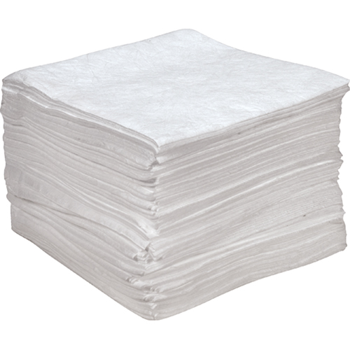 Premium Anti Static Sorbent Pads, Oil Only, 15" x 18", 25 gal. Absorbancy Par Equipment