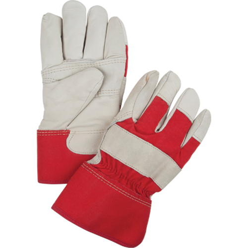 Gants d'ajusteur rouge & blanc doubl&eacute;s pour l'hiver, Grand, Paume en Cuir fleur de vache, Doublure en Boa Par Equipment