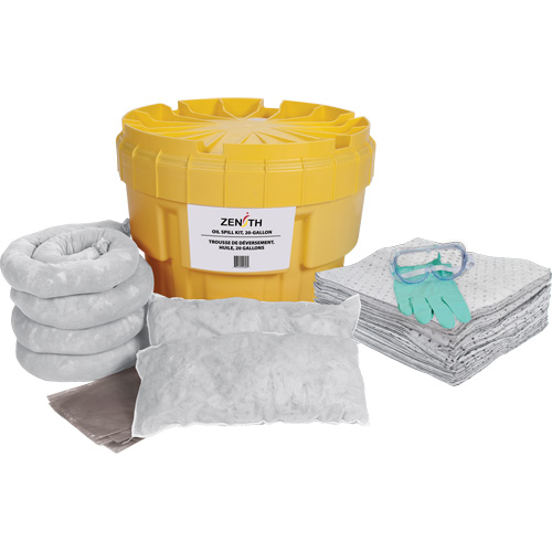 Spill Kit, Oil Only, Overpack/Salvage Drum, 20 US gal. Absorbancy Par Equipment