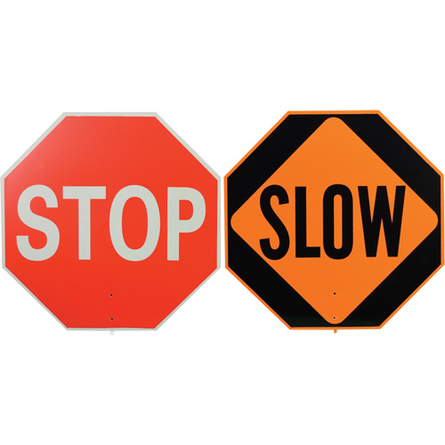 Panneau de signalisation &agrave; deux c&ocirc;t&eacute;s  Stop/Slow  Par Equipment