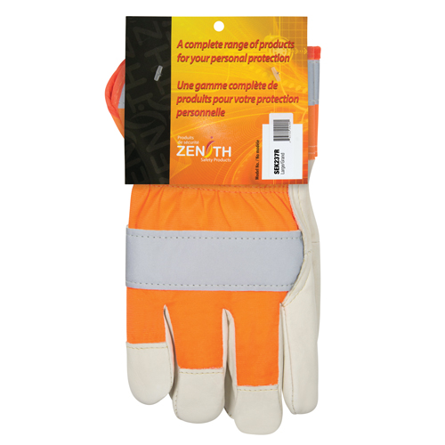 Orange High-Visibility Superior Warmth Fitters Gloves, Large, Grain Cowhide Palm, Thinsulate Inner Lining Par Equipment