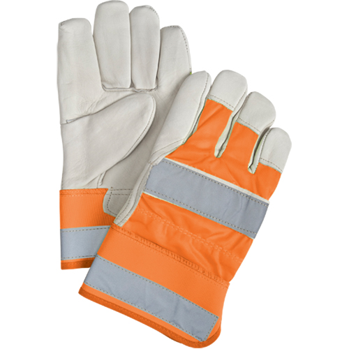 Orange High-Visibility Superior Warmth Fitters Gloves, Large, Grain Cowhide Palm, Thinsulate Inner Lining Par Equipment