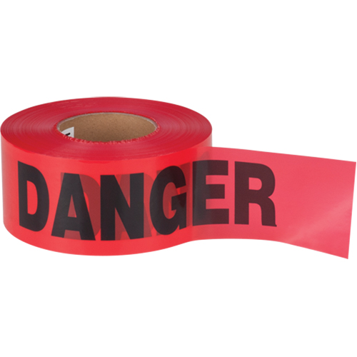 "Danger" Barricade Tape, Bilingual, 3" W x 1000' L, 1.5 mils, Black on Red Par Equipment