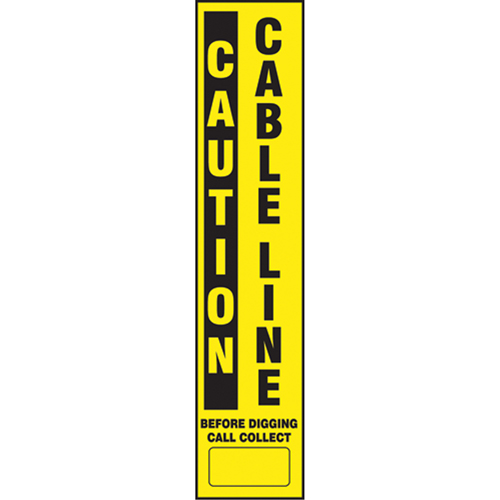Flexible Marker Stake Decals - Caution Cable Line Par Equipment