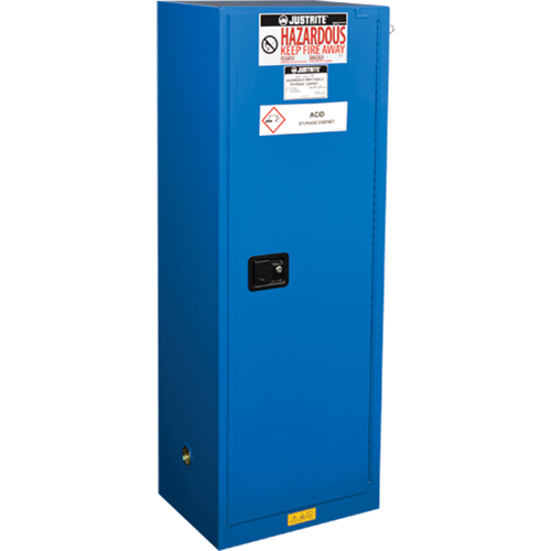 ChemCor&reg; Lined Hazardous Material Slimline Safety Cabinets, 22 gal., 23.25" x 65" x 18" Par Equipment