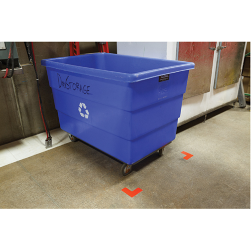 Autocollants pour d&eacute;limitation des coins sur le sol, L, 5" lo x 2" la, Rouge, Polyester Par Equipment