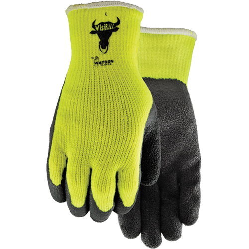 330 Visibull Gloves, 7/Small, Rubber Latex Coating, Polyester Shell Par Equipment