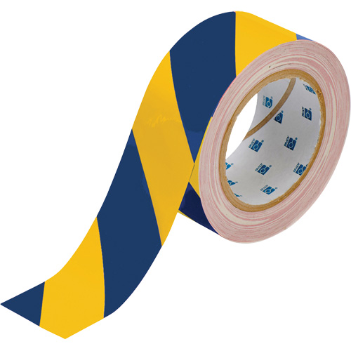 ToughStripe&reg; Floor Marking Tape, 2" x 100', Polyester, Blue and Yellow Par Equipment