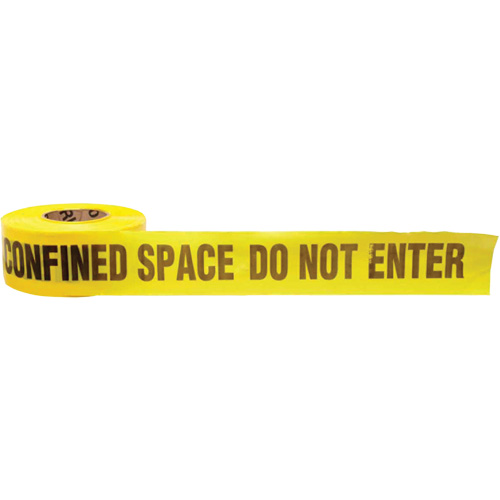 Barricade Tape, English, 3" W x 1000' L, 3 mils, Black on Yellow Par Equipment