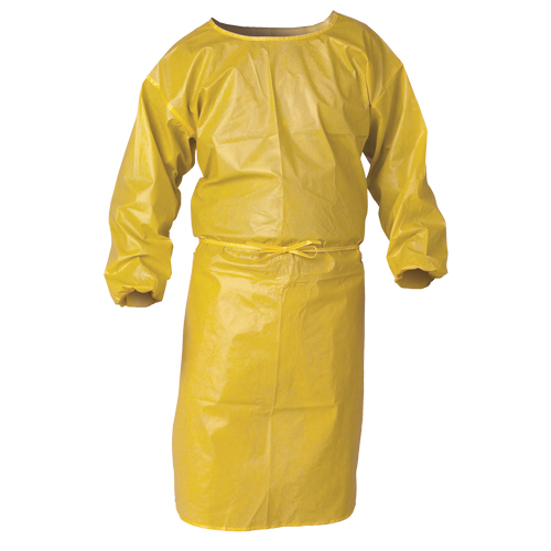Blouse de protection contre la vaporisation de produits chimiques A70 KLEENGUARD, Polypropyl&egrave;ne, Jaune, 34" la x 44" lo Par Equipment