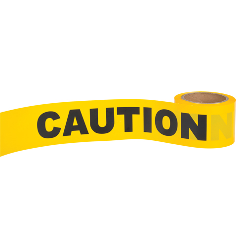 "Caution" Barricade Tape, English, 3" W x 300' L, 1.5 mils, Black on Yellow Par Equipment