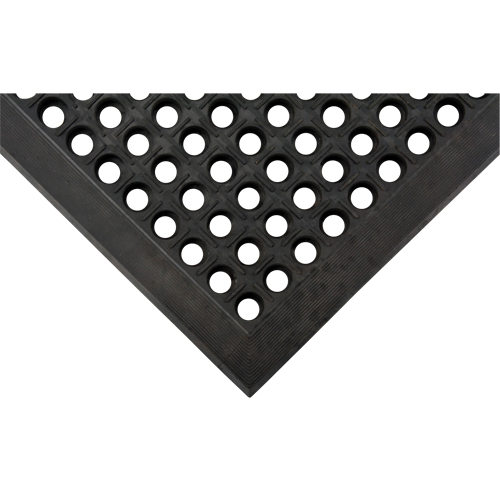 Anti-Fatigue Matting, Slotted, 3' x 5' x 7/8", Black, Natural Rubber Par Equipment
