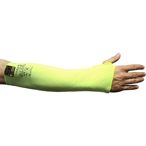 Cut Resistant Sleeve with Thumbhole, Taeki 5, 18", EN 388 Level 4, High Visibility Yellow Par Equipment