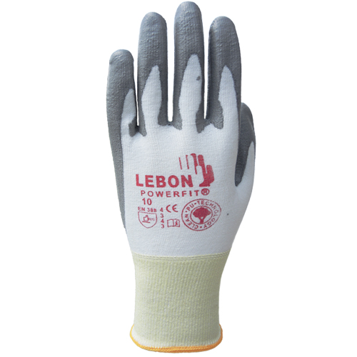Gants r&eacute;sistants &agrave; la coupe PowerFit Lebon, Taille T-petit/6, Calibre 13, Rev&ecirc;tement Polyur&eacute;thane, Enveloppe en Poly&eacute;thyl&egrave;ne, ASTM ANSI niveau A2/EN 388 niveau B Par Equipment