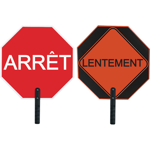 Double-Sided "Arr&ecirc;t/Lentement" Traffic Control Sign Par Equipment