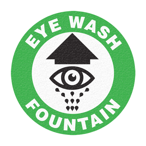 "Eye Wash Fountain" Floor Sign, Adhesive, English with Pictogram Par Equipment