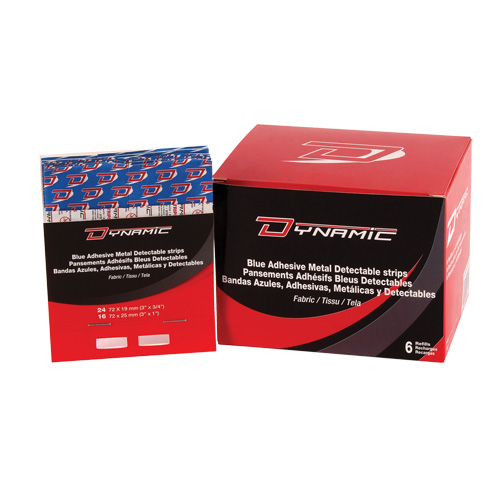 Recharge de bandages adh&eacute;sifs bleus pour distributeur Dynamic, Bout de doigt, 3", Tissu d&eacute;tectable, Non st&eacute;rile Par Equipment