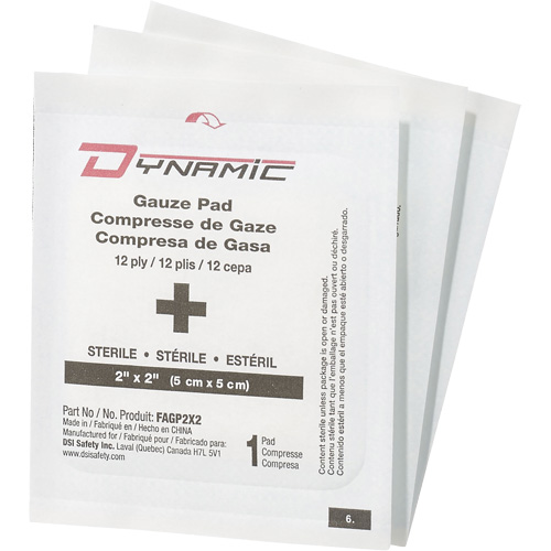 Dynamic Gauze, Pad, 2" L x 2" W, Sterile, Medical Device Class 1 Par Equipment
