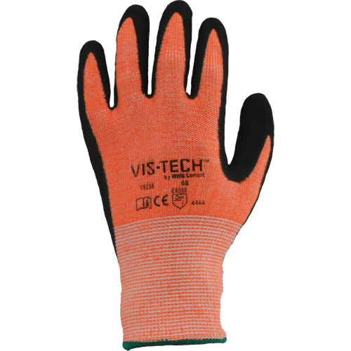 Vis-Tech Y9294 Cut Resistant Gloves, Size 6/X-Small, 13 Gauge, Polyurethane Coated, Stainless Steel Shell, ANSI/ISEA 105 Level 4 Par Equipment