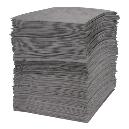Premium Meltblown Sorbent Pads, Universal, 15" x 18", 30 gal. Absorbancy Par Equipment