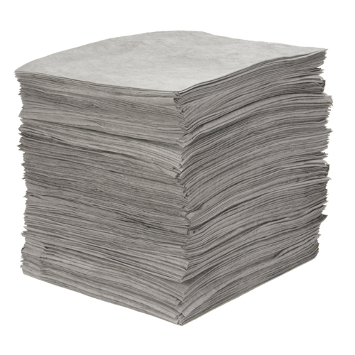 Premium Meltblown Sorbent Pads, Universal, 15" x 18", 25 gal. Absorbancy Par Equipment