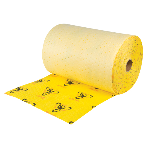 Premium Caution Rolls, Heavyweight, 150' L x 24" W, 37.6 gal. Absorbancy Par Equipment