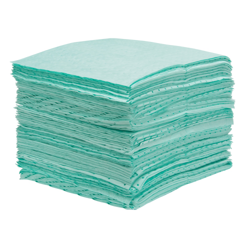 Premium Bonded Sorbent Pads, Hazmat, 15" x 18", 25 gal. Absorbancy Par Equipment
