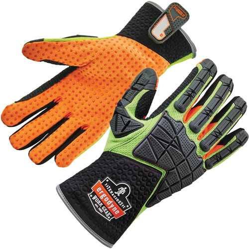 ProFlex&reg; 925F(X) Dorsal Impact-Reducing Gloves, Small, Split Leather Palm, Slip-On Cuff Par Equipment
