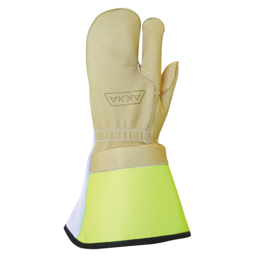 Lineman's 3-Finger Gloves, Medium, Grain Cowhide Palm Par Equipment