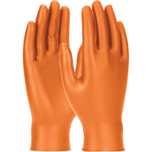 Gants jetables ambidextres Grippaz Skins, Petit, Nitrile, 6 mils, Sans poudre, Orange Par Equipment