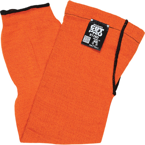 Manches Memphis avec trou pour le pouce, Kevlar, 18", ASTM ANSI niveau A5, Orange Par Equipment