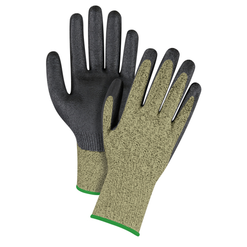 Black & Yellow Seamless Stretch Cut-Resistant Gloves, Size Medium/8, 13 Gauge, Foam Nitrile Coated, Aramid Shell, ASTM ANSI Level A6 Par Equipment