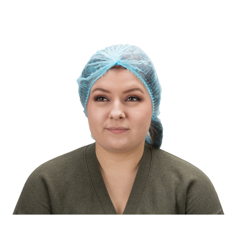 Bonnet bouffant pliss&eacute;, Polypropyl&egrave;ne, 21", Bleu Par Equipment