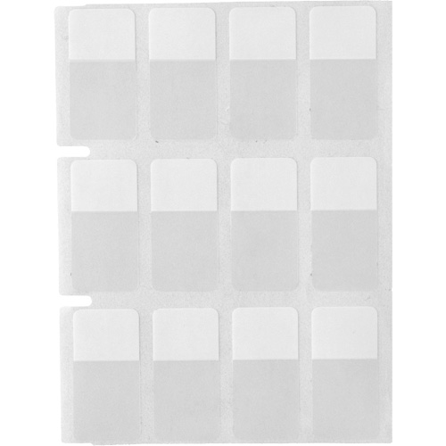 &eacute;tiquettes autoplastifiantes pour c&acirc;bles & fils de s&eacute;rie Core, Vinyle, 0,5" lo x 0,75" h, Transparent Par Equipment