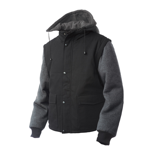 Zip-Off Sleeve Jacket, Men's, Large, Black Par Equipment
