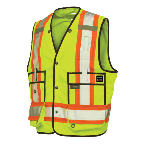 Veste de s&eacute;curit&eacute; pour arpenteur, Jaune lime haute visibilit&eacute;, T-Grand, Polyester Par Equipment