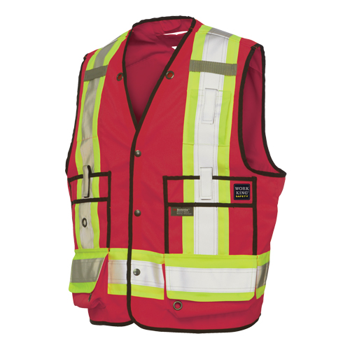 Surveyor Safety Vest, Red, Large, Polyester Par Equipment