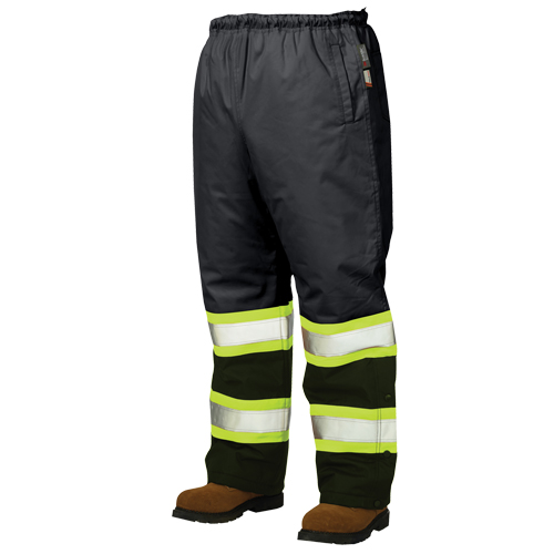 Lined Pull-On Safety Pant, Polyester, Large, Black Par Equipment