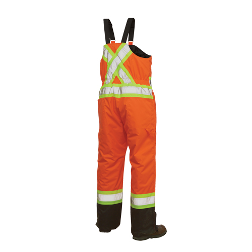 Lined Safety Overalls, Polyester/Polyurethane, Large, High Visibility Orange Par Equipment