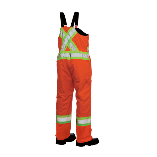 Lined Safety Overalls, Polyester/Polyurethane, Large, High Visibility Orange Par Equipment