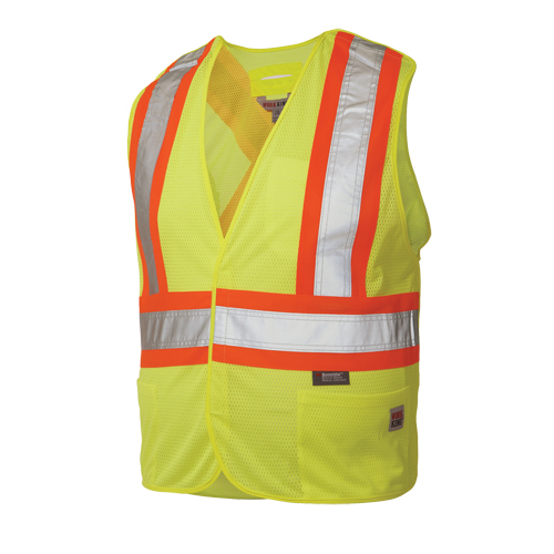 Veste de s&eacute;curit&eacute; d&eacute;tachable en cinq points, Jaune lime haute visibilit&eacute;, Grand/T-Grand, Polyester Par Equipment