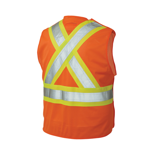 Veste de s&eacute;curit&eacute; d&eacute;tachable en cinq points, Orange haute visibilit&eacute;, Grand/T-Grand, Polyester Par Equipment